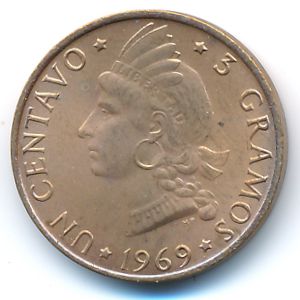 Dominican Republic, 1 centavo, 1969