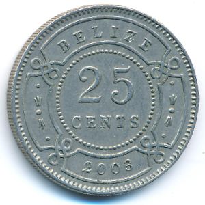 Белиз, 25 центов (2003 г.)