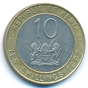 Кения, 10 шиллингов (1997 г.)