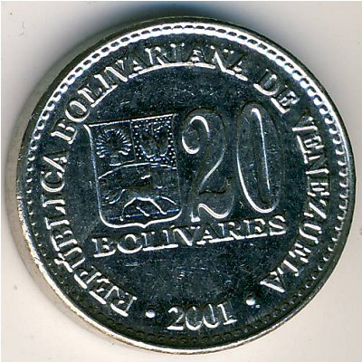 Venezuela, 20 bolivares, 2000–2002