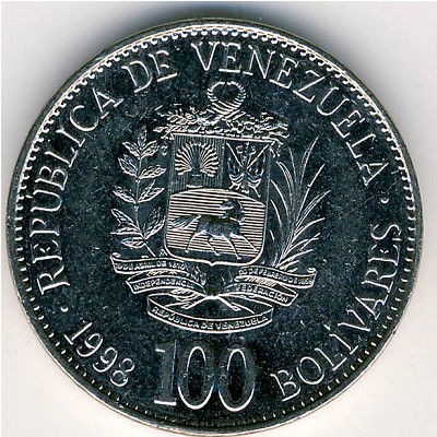 Venezuela, 100 bolivares, 1998