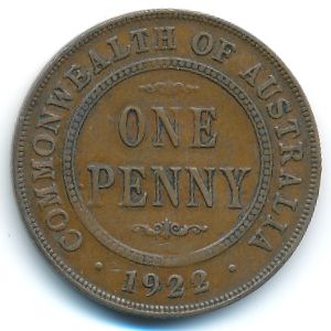 Австралия, 1 пенни (1922 г.)
