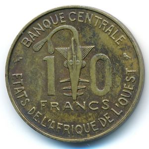 Западная Африка, 10 франков (1971 г.)