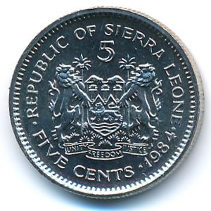 Сьерра-Леоне, 5 центов (1984 г.)