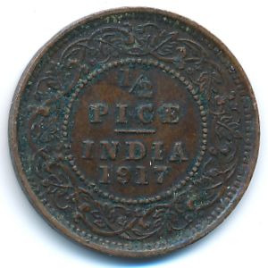 Британская Индия, 1/2 пайсы (1917 г.)