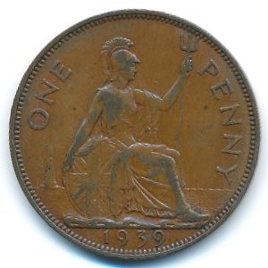 Великобритания, 1 пенни (1939 г.)