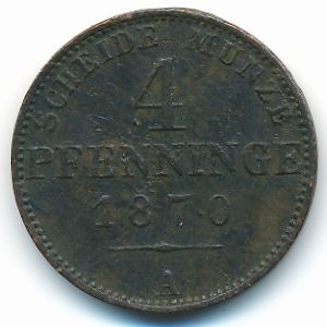 Пруссия, 4 пфеннинга (1870 г.)