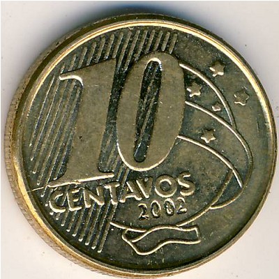 Brazil, 10 centavos, 1998–2002
