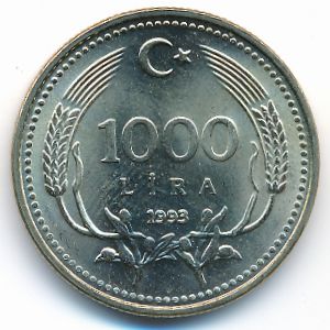 Турция, 1000 лир (1993 г.)