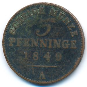 Пруссия, 3 пфеннинга (1849 г.)
