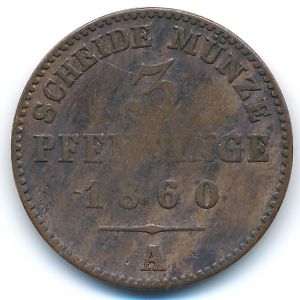 Пруссия, 3 пфеннинга (1860 г.)