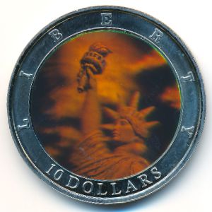Либерия, 10 долларов (2002 г.)