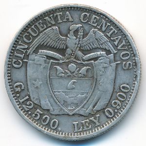 Colombia, 50 centavos, 1914–1933