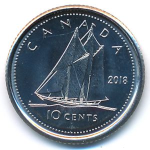 Канада, 10 центов (2018 г.)