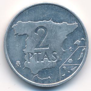 Испания, 2 песеты (1982–1984 г.)