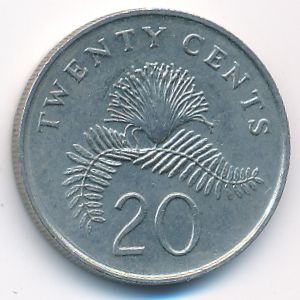 Singapore, 20 cents, 1991