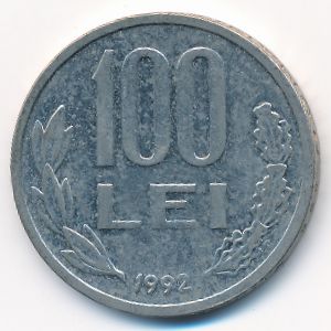 Romania, 100 lei, 1992