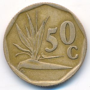 South Africa, 50 cents, 1992