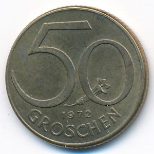 Austria, 50 groschen, 1972