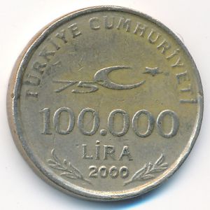 Турция, 100000 лир (2000 г.)