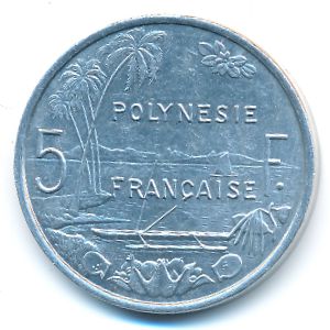 Французская Полинезия, 5 франков (1992 г.)