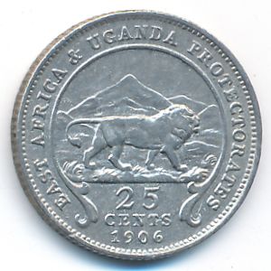 Восточная Африка, 25 центов (1906 г.)