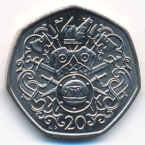 Остров Мэн, 20 пенсов (1982 г.)
