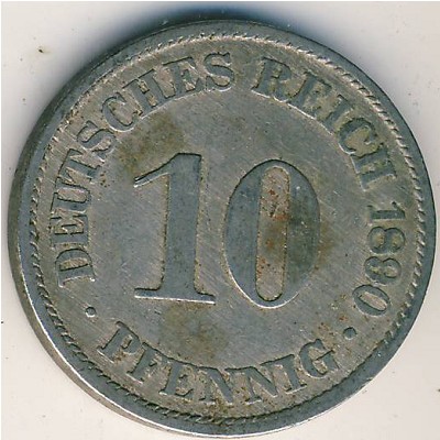 Германия, 10 пфеннигов (1890 г.)