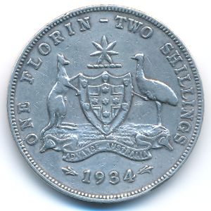 Австралия, 1 флорин (1934 г.)