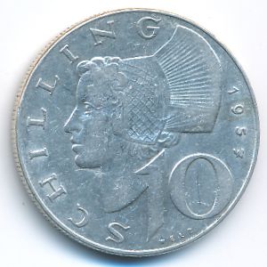 Австрия, 10 шиллингов (1957 г.)