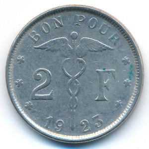 Бельгия, 2 франка (1923 г.)