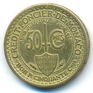 Monaco, 50 centimes, 1924