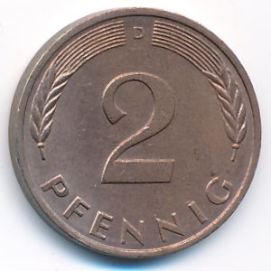 ФРГ, 2 пфеннига (1981 г.)