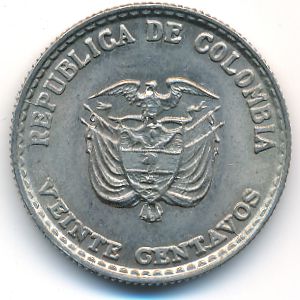 Colombia, 20 centavos, 1965
