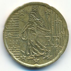 Франция, 20 евроцентов (2001 г.)