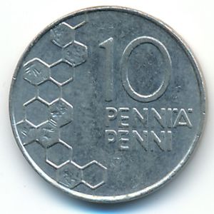 Finland, 10 pennia, 1991