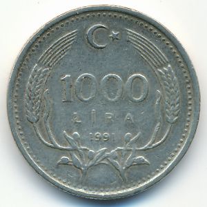 Турция, 1000 лир (1991 г.)