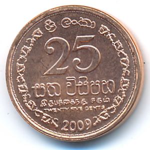 Sri Lanka, 25 cents, 2009