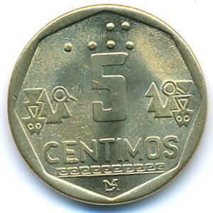 Peru, 5 centimos, 1998