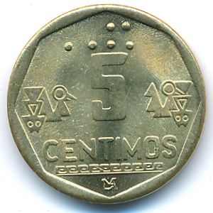 Peru, 5 centimos, 1998
