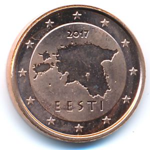 Эстония, 1 евроцент (2017 г.)