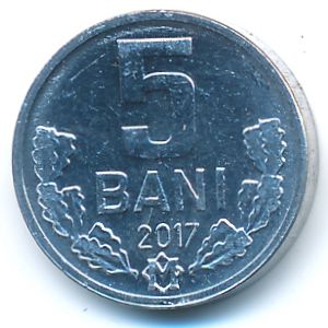 Moldova, 5 bani, 2017