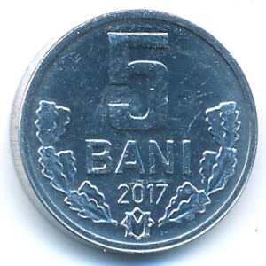 Moldova, 5 bani, 2017