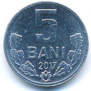 Moldova, 5 bani, 2017