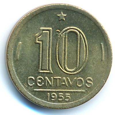 Brazil, 10 centavos, 1955