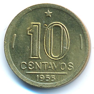 Бразилия, 10 сентаво (1955 г.)