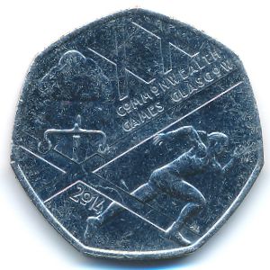 Великобритания, 50 пенсов (2014 г.)