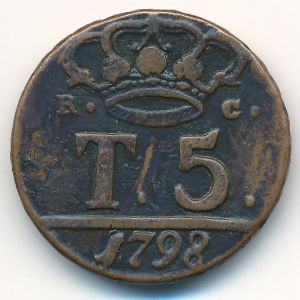 Неаполь, 5 торнеси (1798 г.)