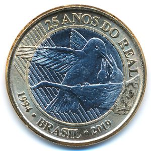Бразилия, 1 реал (2019 г.)