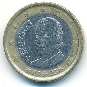 Spain, 1 euro, 2003